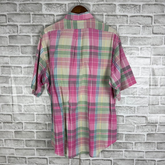 Ralph Lauren Mens XL Madras Plaid Spring Easter Shirt Short Sleeve Button Down - Picture 5 of 7